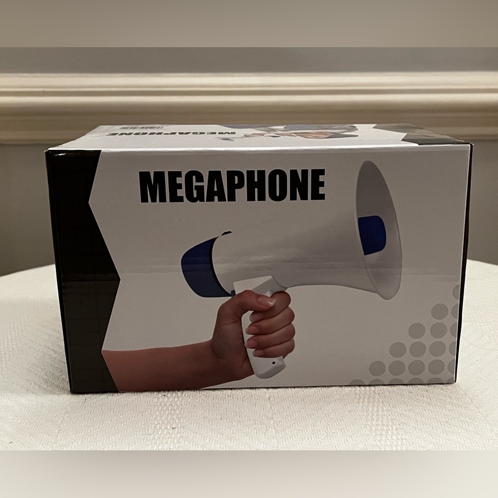NWT~Megaphone White and Blue